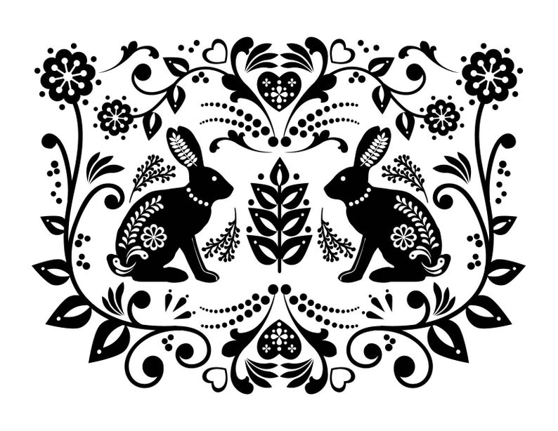 Scandinavian Easter Rabbits Magnolia Design Co. Reusable Stencil image 1