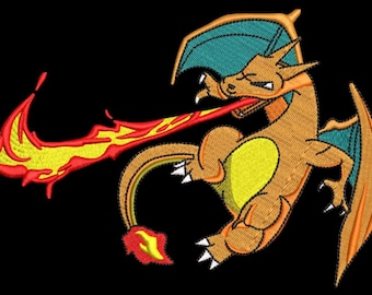 リザードン刺繍デザイン ポケモンリザードン、ポケモンリザードン刺繍