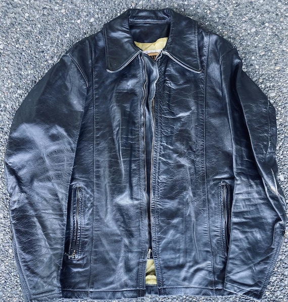 60-70s Vintage leather jacket Talon Vtg 60s 70s Natural Comfort