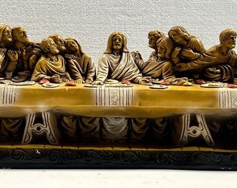 Figura de yeso de la Última Cena en 3D, estatua de cerámica de Da Vinci, religiosa.