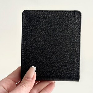 Cartera de cuero, Cartera unisex, Cartera de cuero para regalo, Cartera negra, Cartera de cuero desgastado, Cartera de cuero minimalista, Regalo de cumpleaños