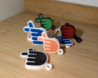 Movable Finger Heart Keychain – Korean Finger Heart Keychain, 3D Printed, K-Pop Gift 42 mm