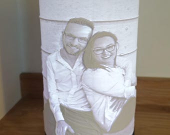 Lamp // Bedside lamp // 3D printed photo // Personalized // Lithophane // LED light