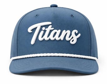 Custom Team Mascot 3D Puff Embroidered Rope Hat, Classic Game Day Rope Hat, Cute Embroidered Team Hat, School Team Hat, Sports Team Cap