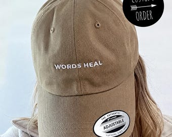 Custom Embroidered Adjustable Relaxed Fit Baseball Cap Dad Hat, Personalized Baseball Cap, Custom Handmade Hats, Custom Hat, Custom Gifts
