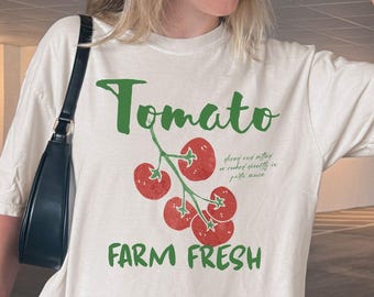 Tomato Farm Fresh Comfort Colors® Shirt, Tomato Season Shirt, Farmers Market Shirt, Fresh Vegetables Shirt, Tomato Season, Pasta Lover Tee