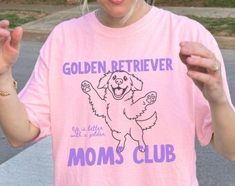 Golden Retriever Moms Club Shirt, Comfort Colors® Shirt, Golden Retriever Shirt, Golden Retriever Dog Mom T-Shirt, Cute Dog Mom Gift
