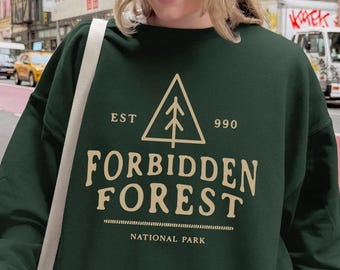 Forbidden Forest National Park Crewneck Unisex Sweatshirt, Fantasy Book Lover Sweatshirt, Bookish Sweatshirts, Comfy Reading Gifts