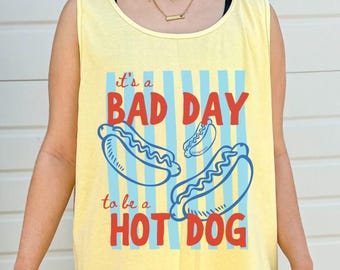Bad Day To Be A Hot Dog Comfort Colors® Tank Top, Cute Tank For Summer Fireworks, 4th of July Hot Dog Tank Top, Funny USA Hotdog Tank Top