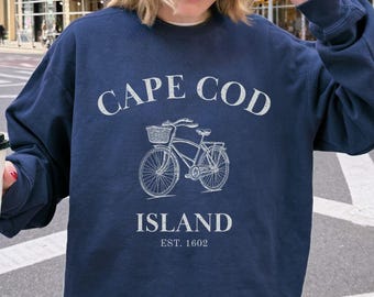 Cap Code Island Comfort Colors® Sweatshirt, Cap Code Comfy Sweatshirt for New England Massachusetts Beach Trip Vacation