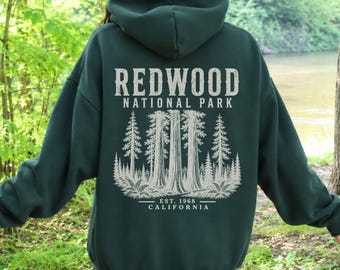 Redwood National Park Hoodie, Redwood Hoodie, Retro Redwood National Park Hoodie, Hiking Camping Adventure California Graphic Hoodie
