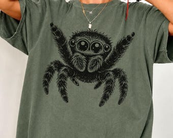 Vintage Jumping Spider Graphic Tee, Comfort Colors® Shirt, Womens Rock n Roll T-Shirt, Heavy Metal Punk Rock Music Concert Rebel Outfit