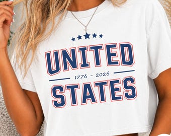 United States 1776 Comfort Colors® Crop Top, July 4th USA  Women's Crop Top, Cute 4th of July Outfit, USA Shirt for Independence Day