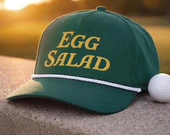 Egg Salad Embroidered Adjustable Golf Rope Hat, Egg Salad Rope Hat, Egg Salad Hat, Egg Salad Golfing Hat, Egg Salad Cap