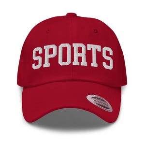 Red Sports Embroidered Adjustable Relaxed Fit Hat, Norm MacDonald That Show Fan Hat, Sports Hat, Vintage Sports Hat, Classic Sports Show Hat