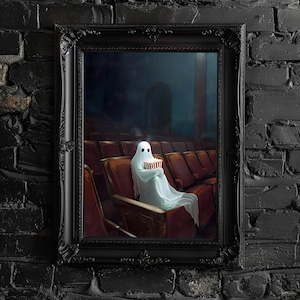 Movie Ghost Wall Art Poster, Vintage Wall Art, Dark Academia Gothic Wall Decor, Victorian Painting Style Art Gift, Spooky Halloween Art