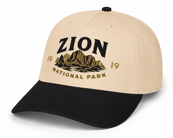 Zion National Park Embroidered Snapback Trucker Hats, National Park Hats, National Park Gift for Him and Her, National Park Trip Caps