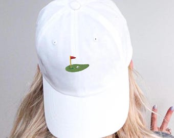 Golf Hat for Girl, Golf Embroidered Adjustable Relaxed Fit Hat for Golf Girl, Golfer Hat for Girl, Birdie Hat for Her, Cute Golfer Girl Gift
