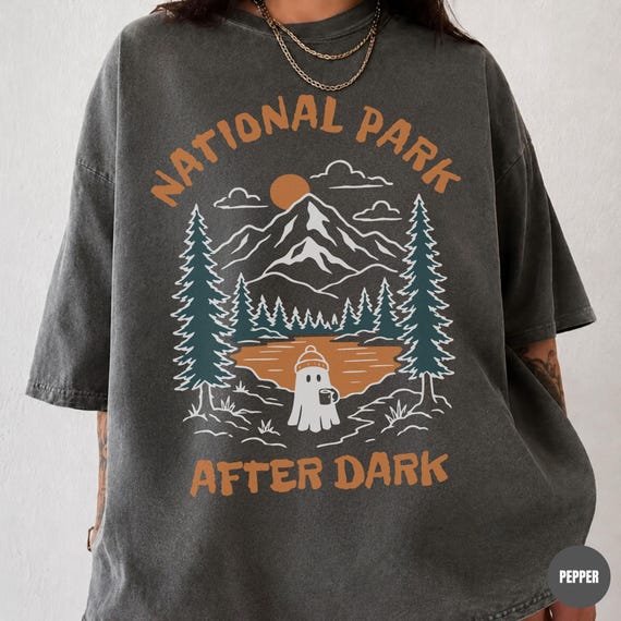 National Park After Dark Comfort Colors® Shirt, Retro National Park Halloween T-Shirt, Halloween Tee for Nature Lover, Summerween Shirt