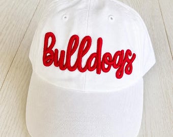 Custom 3D Puff Embroidered Relaxed Fit Hat, Team Hat for Women, Game Day Hat, Cute Embroidered Team Hat, College Team Hat, Sports Team Cap