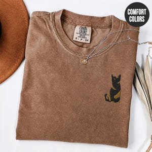 Tortoiseshell Cat Embroidered Comfort Colors® Shirt, Tortie Shirt, Tortoiseshell Cat Shirt, Tortoiseshell Cat Mom, Tortoiseshell Cat Gifts
