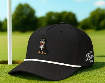 Bernedoodle Embroidered Golf Rope Hat, Bernedoodle Dog Lover Gifts, Bernedoodle Dad Gift, Golfer Gifts, Hat for Golfer, Dog Dad Gifts