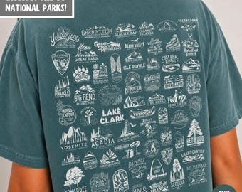 Retro National Parks Comfort Colors® Shirt, Vintage National Park Lovers Gift, Explore America's National Parks, Hiking Tee for Him and Her