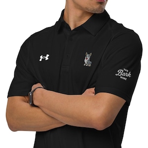 Corgi Embroidered Premium Golf Polo Shirt, Merle Corgi Polo Shirt, Corgi Dog Dad, Gifts for Dog Dad, Golfing Gifts, Dog Gifts for Dad
