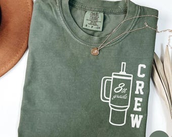 8th Grade Crew Comfort Colors® Shirt, Eighth Grade Teacher Mug Shirt, New 8th Grade Teacher Gift, Teaching Apparel, 8th Grade T-Shirt
