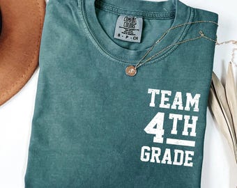 Team 4th Grade Comfort Colors® Shirt, Fourth Grade Teacher Distressed Shirt, New 4th Grade Teacher Gift, Teaching Apparel, 4th Grade T-Shirt