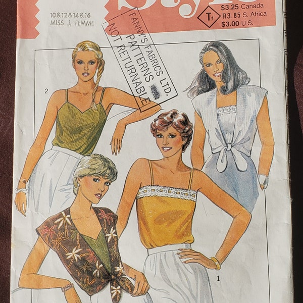 True 1980's Vintage Style Top Pattern Sizes 10-16