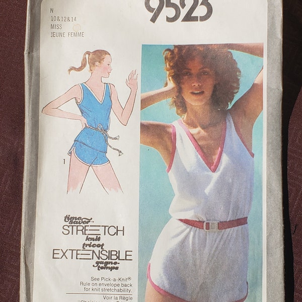 True 1980s Vintage Simplicity Romper, Pullover, & Shorts Pattern Sizes 10-14