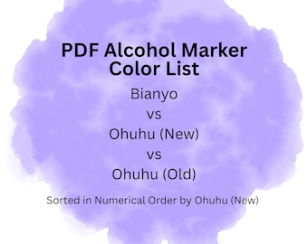 Tabla de conversión de marcadores de alcohol / Ohuhu, Bianyo, números antiguos/nuevos (PDF)