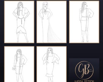 fashion figure dress Custom Fashion Sketch – Maria Ahrens