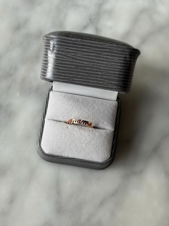 14k Solid Rose Gold “Mama” Ring - image 4
