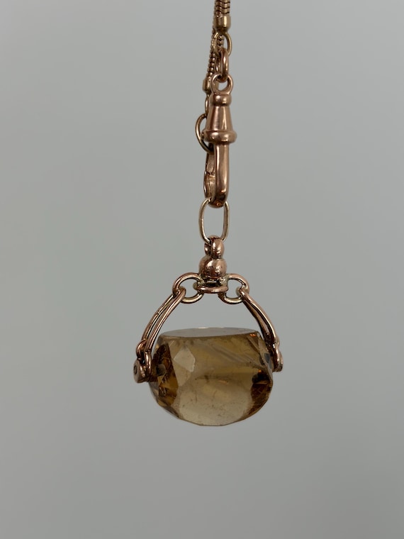 Victorian Citrine Spinning Fob Pendant