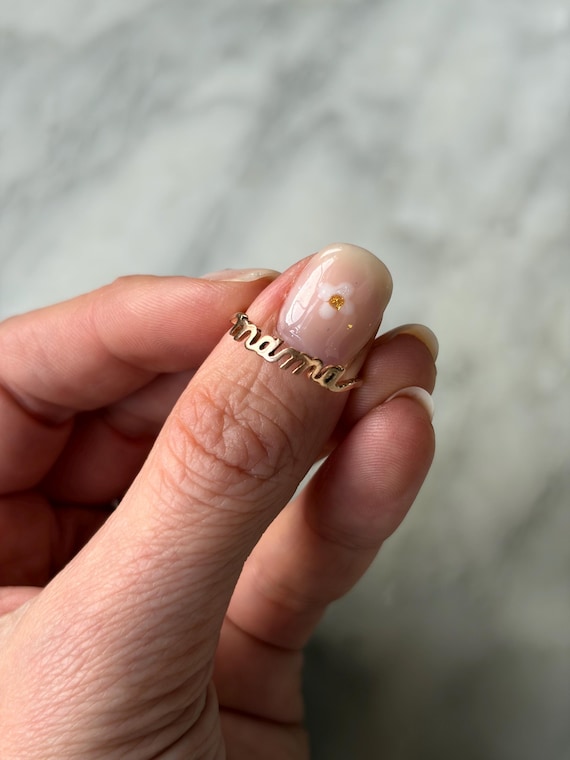 14k Solid Rose Gold “Mama” Ring - image 3
