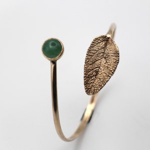 Bracelet in yellow bronze and Aventurine stone