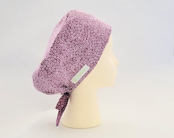 BrightCaps Surgical hat Polka dot with contrasting adjustable  ties