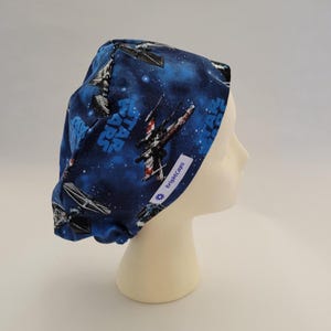 European Surgical Hat by BrightCaps, Blue with Black with contrast Lining