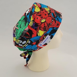 Surgical Tie back Hat by BrightCaps, Hulk, Spiderman