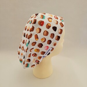 European Surgical Scrub Hat by BrightCaps, Candies with Turquoise Contrasting Lining