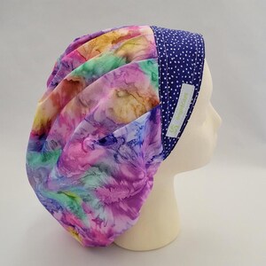 BrightCaps, Surgical Hat, Bouffant Cap, Watercolor pattern with Contrasting Headband