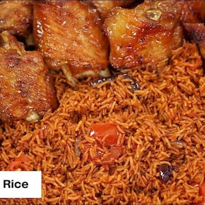 Smoky Party Jollof Rice With Peppered Chicken (Best Seller)