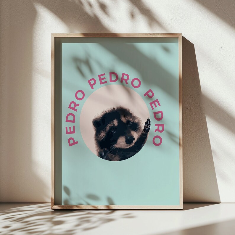 Pedro Dancing Raccoon Poster Dancing Raccoon Meme Print Raccoon Dancing ...