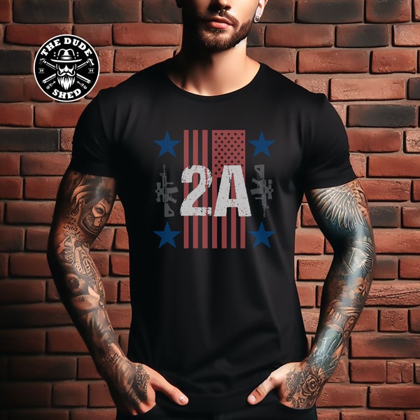 Proud 2A Supporter Shirt | Stars & Stripes Patriotic Tee, Liberty Defender Top, Unique Veterans Day Gift, 2a, 2nd Amendment