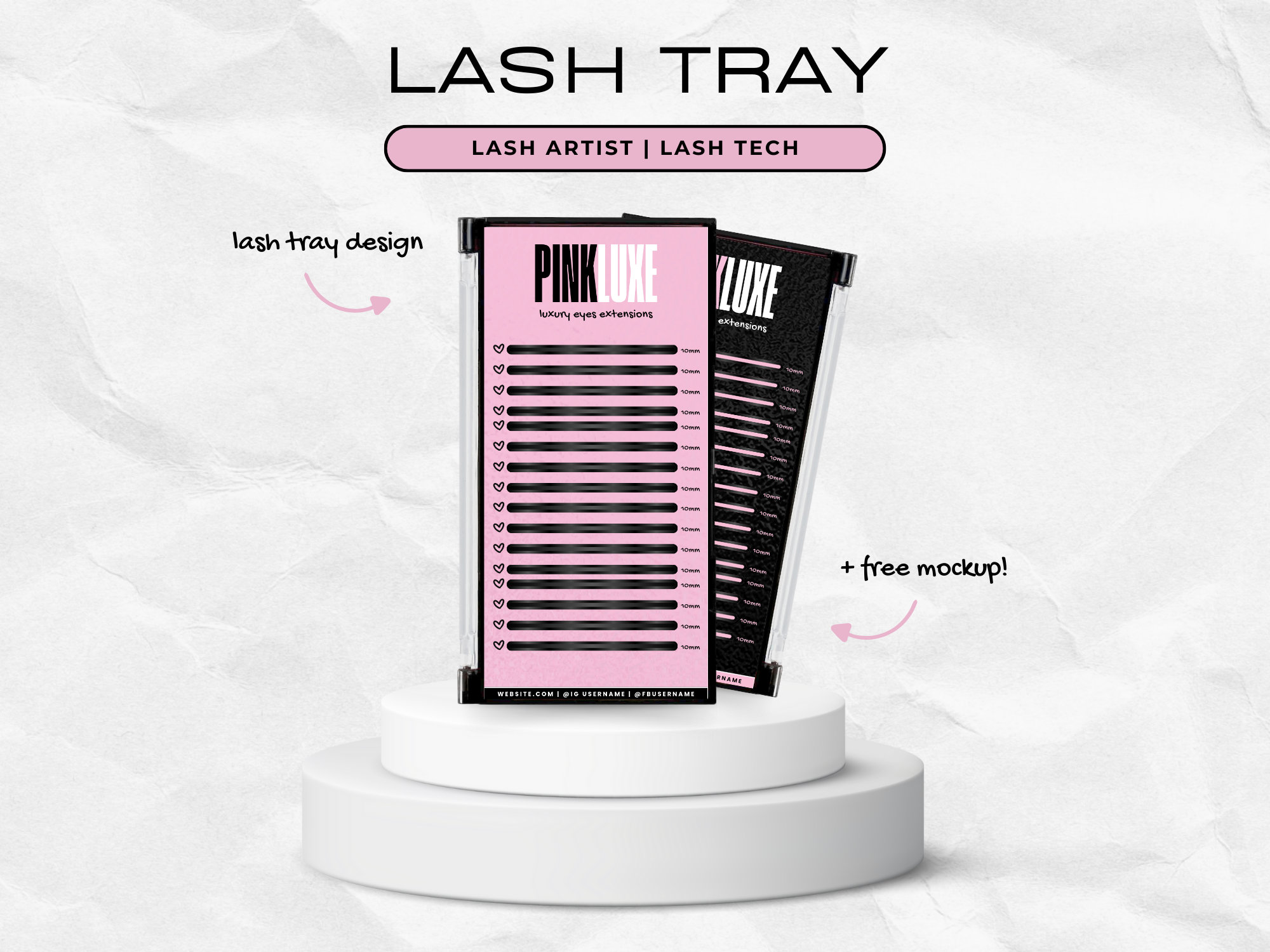 Lash Tray | Lash Tech Template | Lash Tray Template | Lash Try Mockup ...
