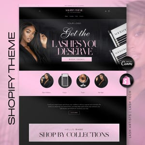 Lash Artist Shopify-thema: aanpasbare wimperextensiewebsite (digitale download)