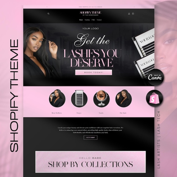 Lash Artist Shopify Theme | Customizable Eyelash Extension Website Theme | Responsive OS 2.0 Theme