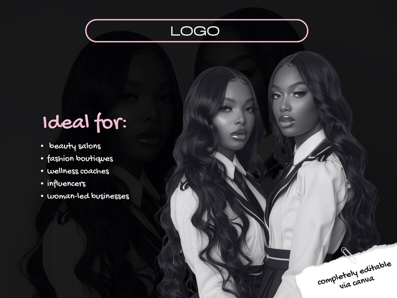 Hair salon signature logo design template